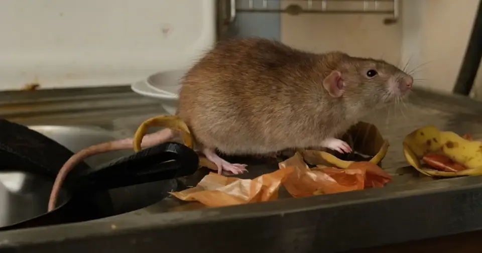 Rat in a commercial kitchen